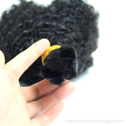 Virgin indian hair bulk unprocessed,cheveux naturel afro kinky hair clips bulk,perruque cheveux humain afro bulk hair